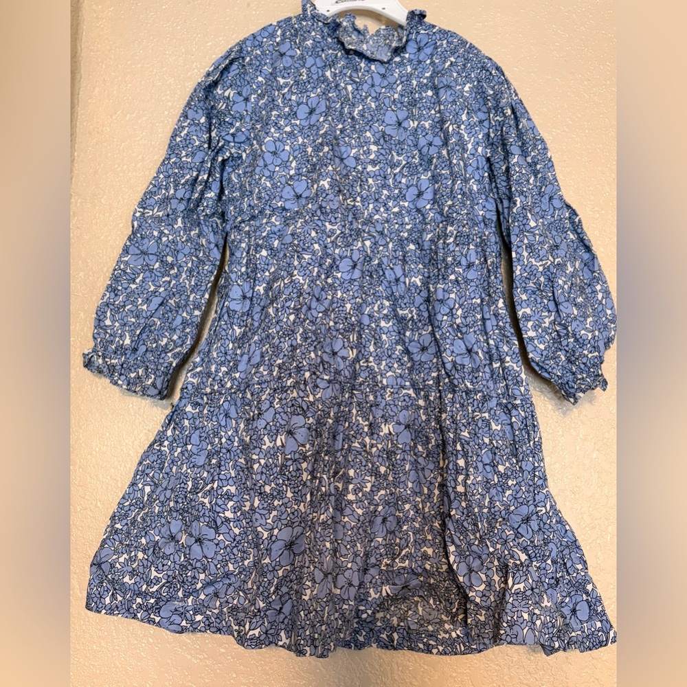 Elegant Blue Floral Kids Dress